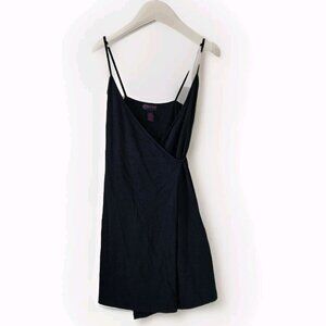 Ralph Ralph Lauren Robe Womens M Black Ties Spaghetti Straps Lingerie VTG FLAW